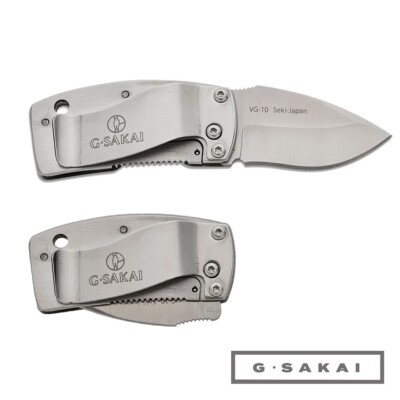 G-SAKAI Japanese VG10  Folding Pocket Knife with Clip Made in Japan