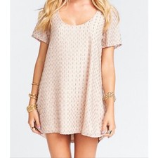 Show Me Your Mumu Sequin Shift Demi Dress Blush  Sz S Sparkly