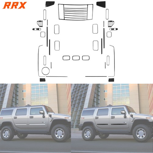 Real Carbon Fiber Front Bumper Insert Trim For Hummer H2 2003-2007 – Glossy Black