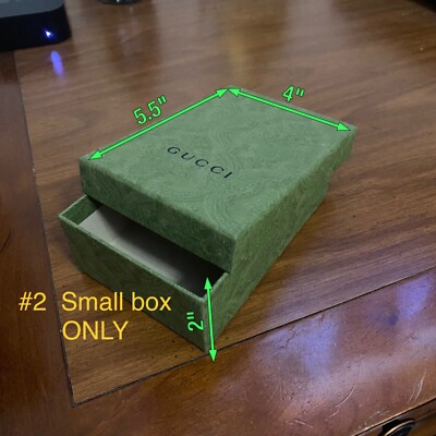 GUCCI シュシュ 箱無し Authentic Gucci Small Green Gift Box With Jewelry Pouch 3.25
