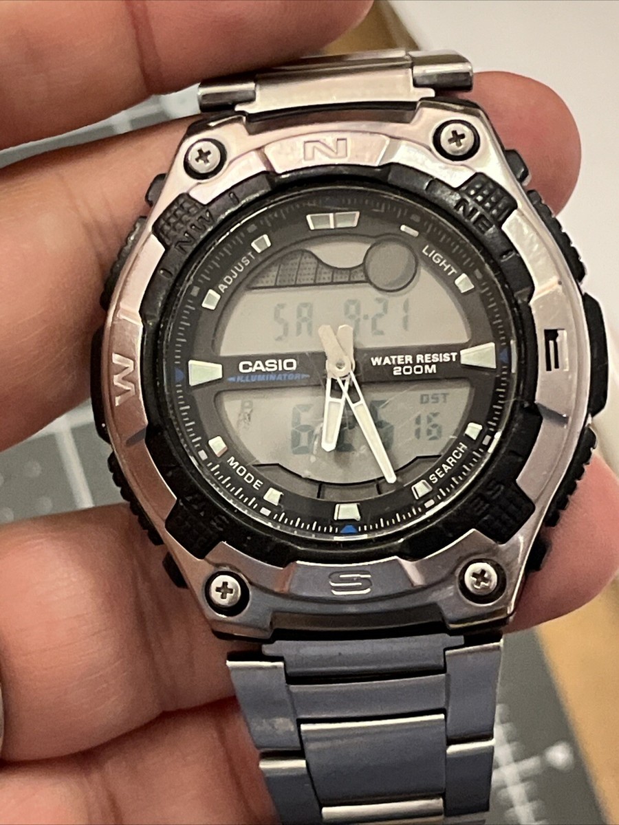Casio AQW-100 Watch Men's Sports Quartz Digital Analogue Tide