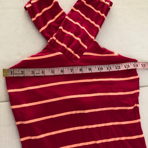 Ted Baker Canna Women Dress Cross Over Neck Pink Striped NO Belt Size 1 = 4 - Picture 11 of 14