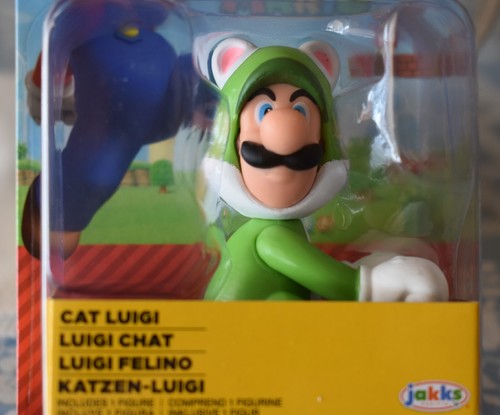 Super Mario CAT LUIGI 2.5" Inch Jakks Figure World of Nintendo 2022 NEW - Imagen 3 de 4