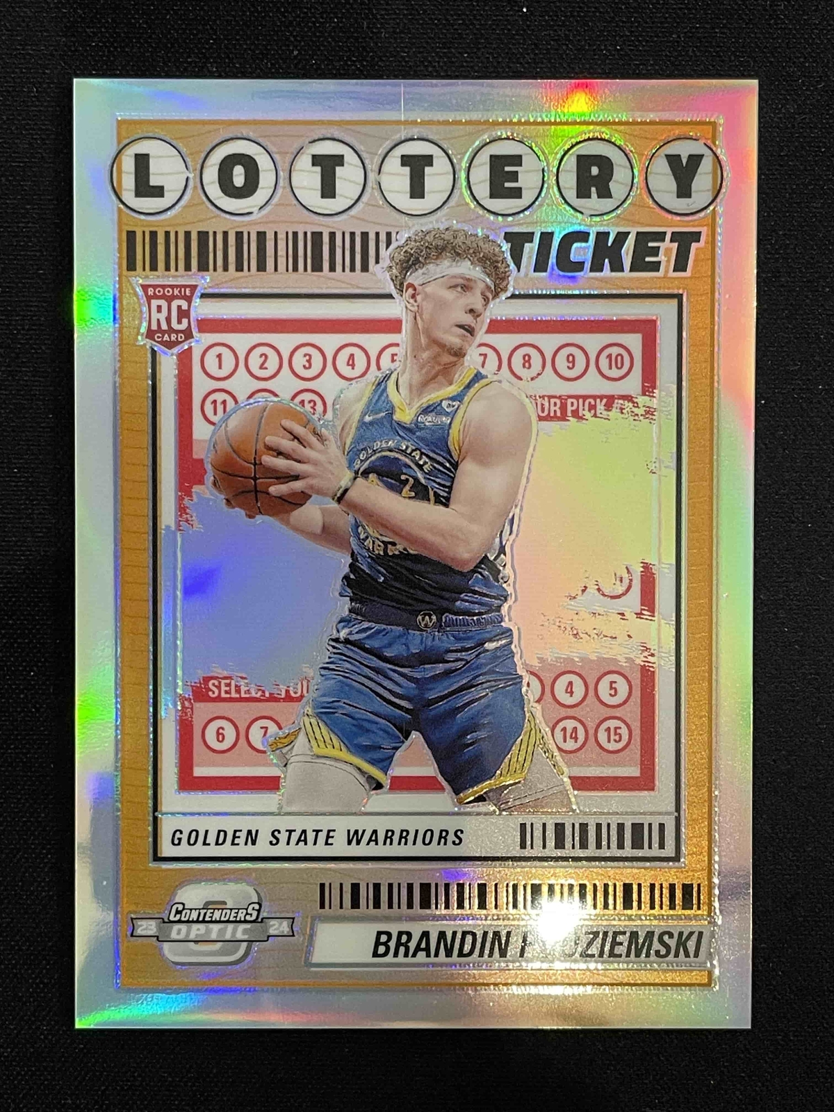 Brandin Podziemski 2023-24 Panini Contenders Optic Lottery Ticket Silver RC #6