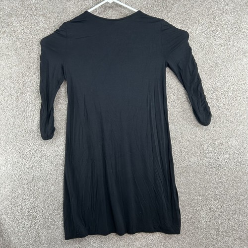 Cato Est. 1946 Women's Dress Size Extra Small Black 3/4 Sleeve Rouched Pullover - Picture 4 of 10