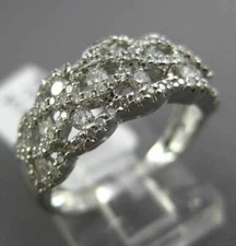 ESTATE WIDE .73CT DIAMOND 14KT WHITE GOLD 3D INIFNITY WEDDING ANNIVERSARY RING