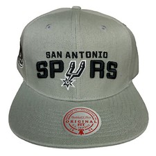 San Antonio Spurs Mitchell  Ness NBA Snapback Cap Hat 3D Logo Gray NWT
