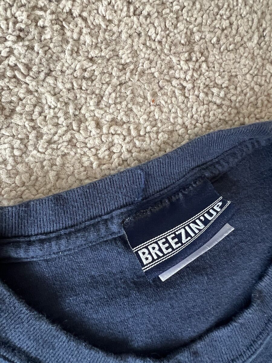 Breezin' Up Nantucket Long Sleeve T-Shirt Tee Navy Blue