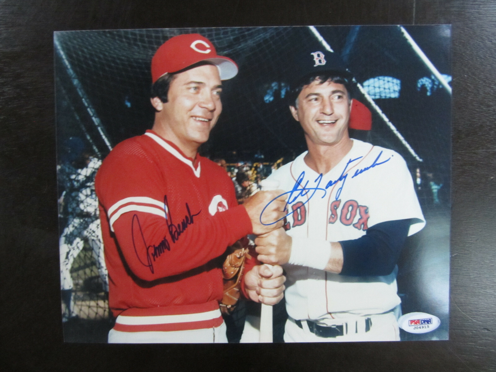 Carl Yastrzemski Johnny Bench Autograph Signed 8 x 10 Photo PSA/DNA Red Sox Reds
