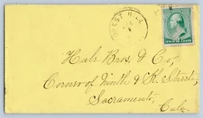 Forest Hill California CA Placer County 1889 CDS Cancel DPO 1859-1895 Cover