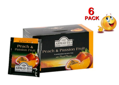 6 PACK Box  PEACH & PASSION Black Tea AHMAD 120 Tea Bags