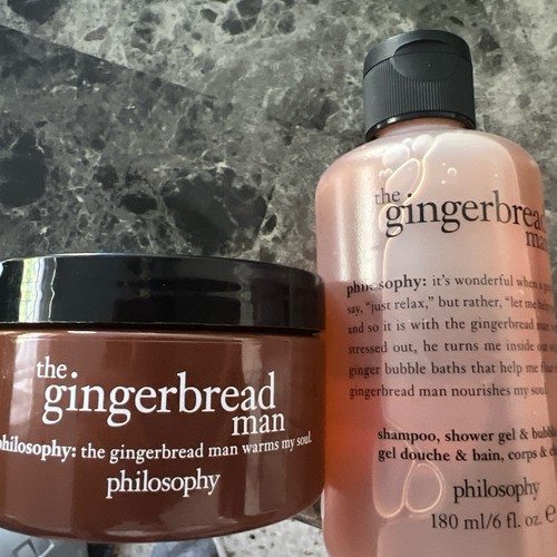 2pc Philosophy The Gingerbread Man Glazed Body Souffle 4oz. & shower