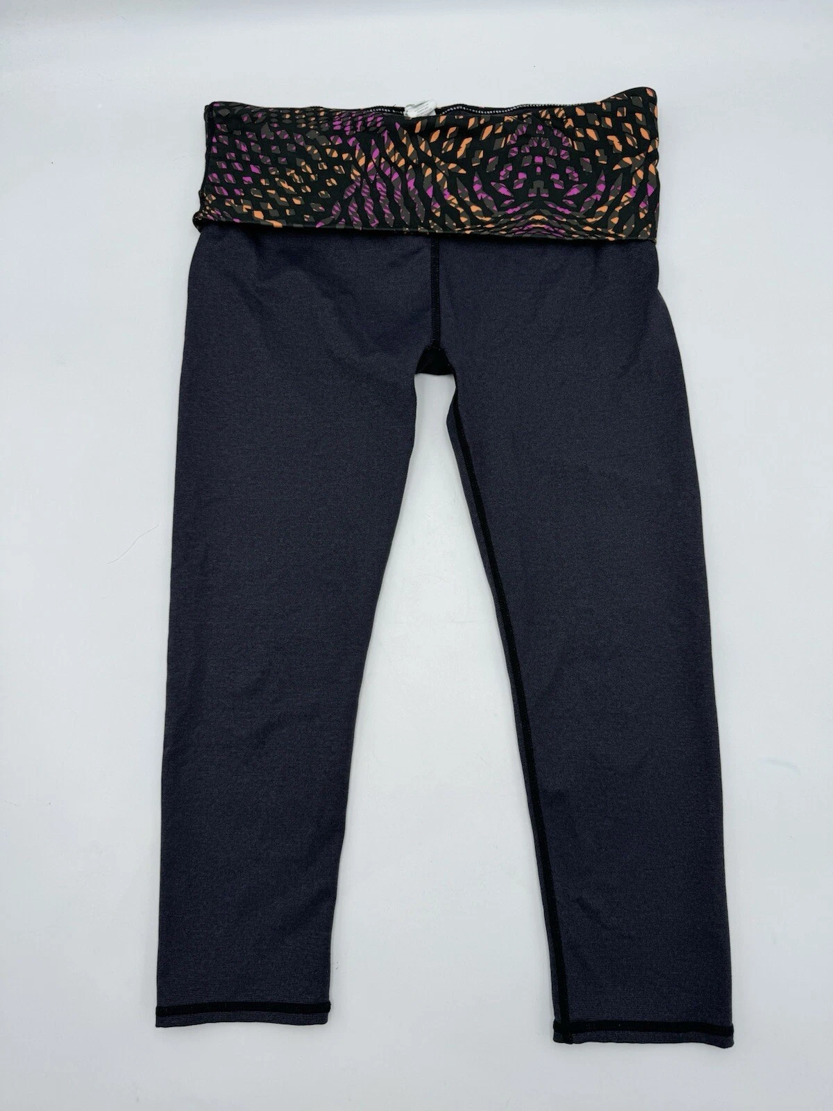 fabletics capri salar fold-over orange pink leggings
