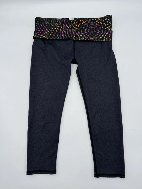 fabletics capri salar fold-over orange pink leggings