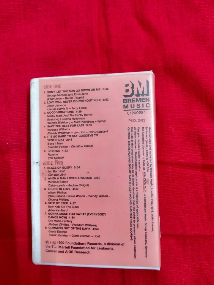 Hot No1 Hit Elton John Roxette Janet 1993 Clamshell Cassetter Tape INDIA indian - Image 3 of 4