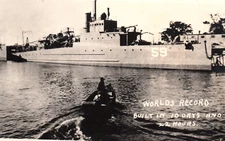 WWI Eagle Patrol Boat Ford Motor Company Real Photo Postcard RPPC