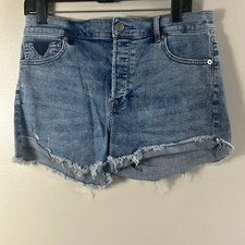 Express Shortie vintage blue high-rise jean shorts size 6