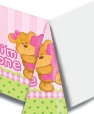 Creative Converting Girls First Birthday Plastic Tablecloth Party Supplies Pink