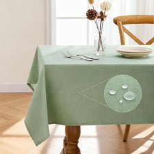 Waterproof Linen Rectangle Tablecloth Stain Resistant Party Dining Table Cover