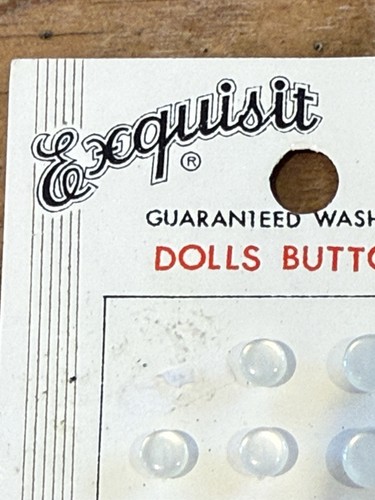 EXQUISIT Vintage DOLL BUTTONS #249 Card of 18 SCHNER~BLOCK New Old Stock - Picture 6 of 7