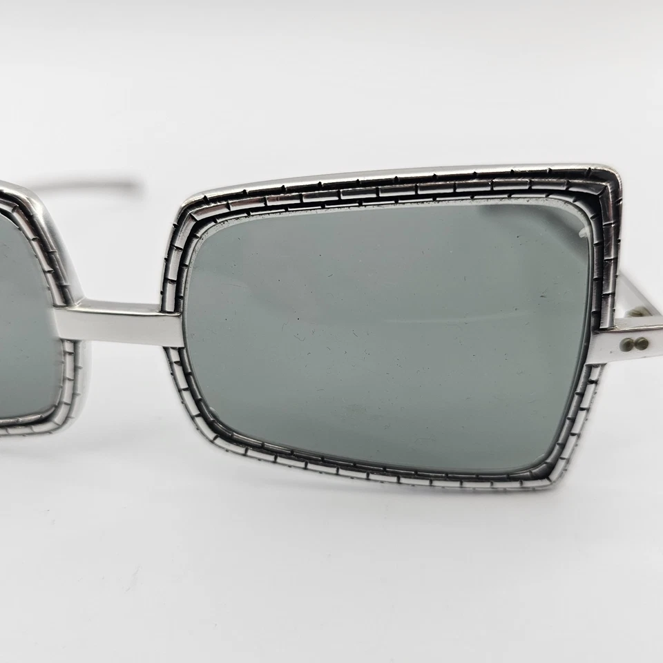 Gafas de sol vintage RENAULD marco plateado lentes grises años 70 EE. UU. Foto 2 de 4