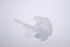 VTG Hand Blown Art Glass Flower Frosted Single Stem Bud Vase Murano Style 8”