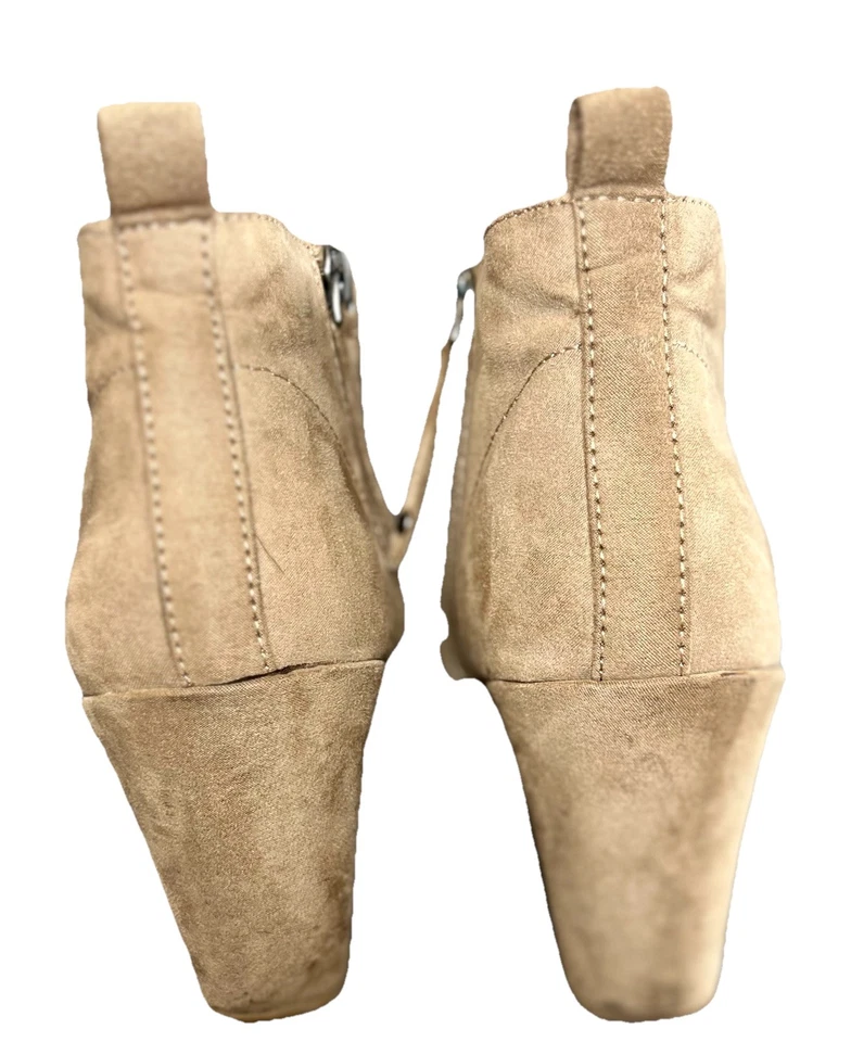 DV Dolce Vita 棕色麂皮绒鞋带楔形踝靴时尚靴女式 8.5 M 码 — 第 4/4 张图片