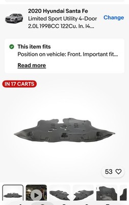 engine splash shield never used for a 2020 Hyundai Santa Fe 