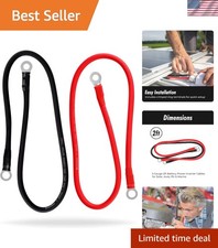 5 AWG 2ft Deoxigenized Copper Battery Cables - Rugged PVC Jacket, Male-to-Male