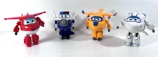 Lot of 4 Super Wings Transforming Plane Toys Jett, Astra, Paul, Donnie