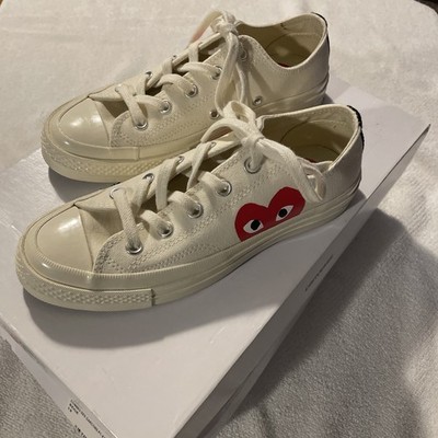 Chuck Taylor Converse Comme Des Garçons Low Top White Converse Preowned Men s 4