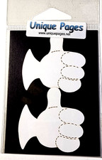 Mouse Hands Gloves Amusement Park Character Cartoon Thumbs Up Laser Cut