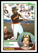 Dave Edwards 1983 Topps #94 San Diego Padres MLB READ FREE SHIPPING AutographDen