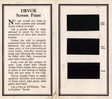 1937  Devoe  House Screen  Paint Brochure    7" x 6"
