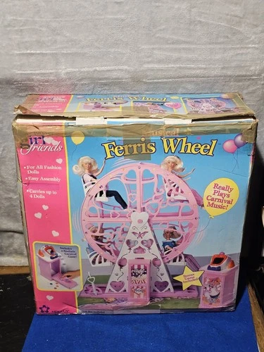 Vintage Girls Friends Ferris Wheel Playset Meritus Barbie Doll Carnival Ride