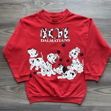 Vintage Disney 101 Dalmatians Red Sweatshirt Kids Youth Medium 10-12 USA