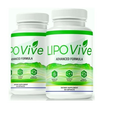 (2 Pack) LipoVive Capsules Weight Loss Pills Help Burn Excess Belly Fat Natural