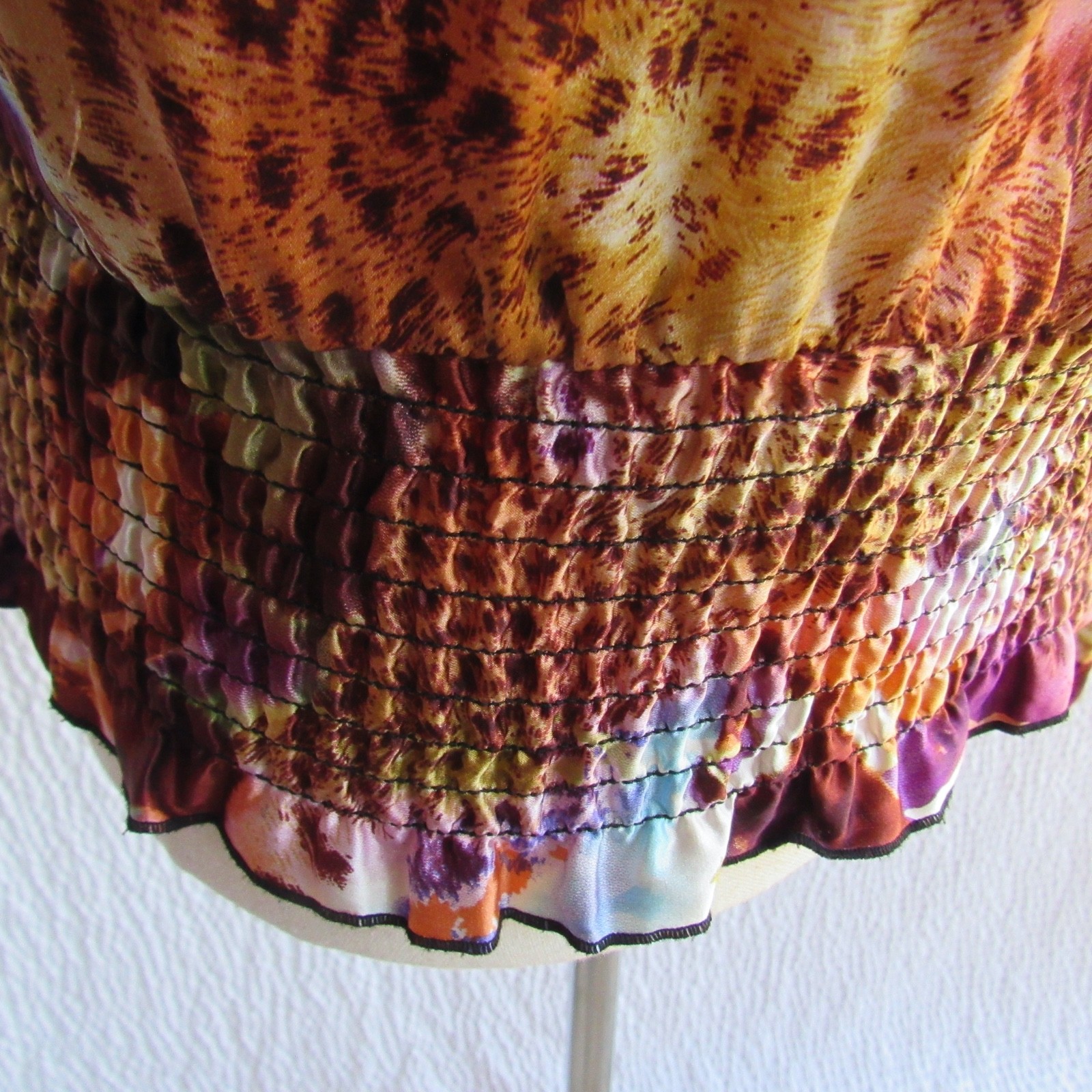 Cache 100% Silk Multicolor Leopard Abstract mix K… - image 7