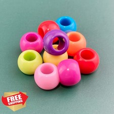 400pc 10mm Round Acrylic Beads Large Hole Bright Mix