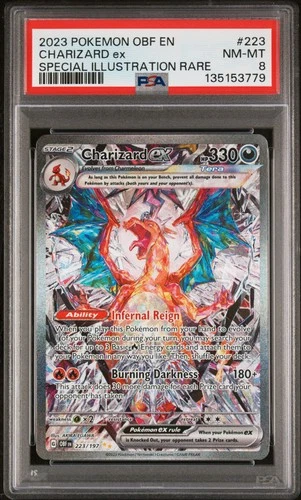 2023 POKEMON OBF EN-OBSIDIAN FLAMES SPECIAL ILLUSTRATION RARE CHARIZARD EX PSA 8