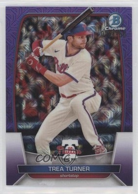 2023 Bowman Mega Box Chrome Purple Mojo Refractor /250 Trea Turner #10 10dj