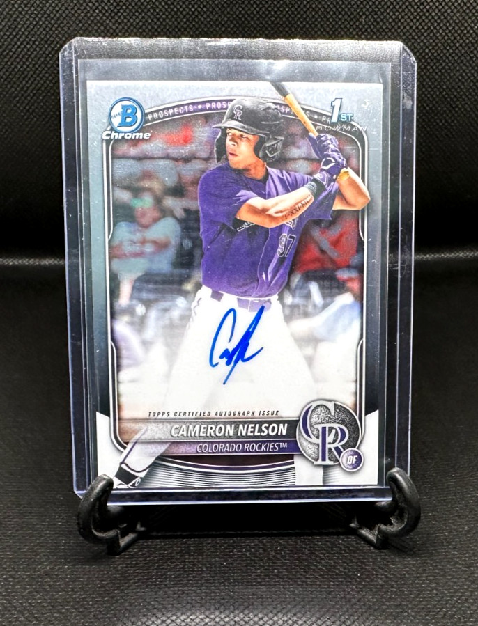CAMERON NELSON 2025 Bowman Draft Chrome 1st Bowman Auto Prospect RC - PACK FRESH