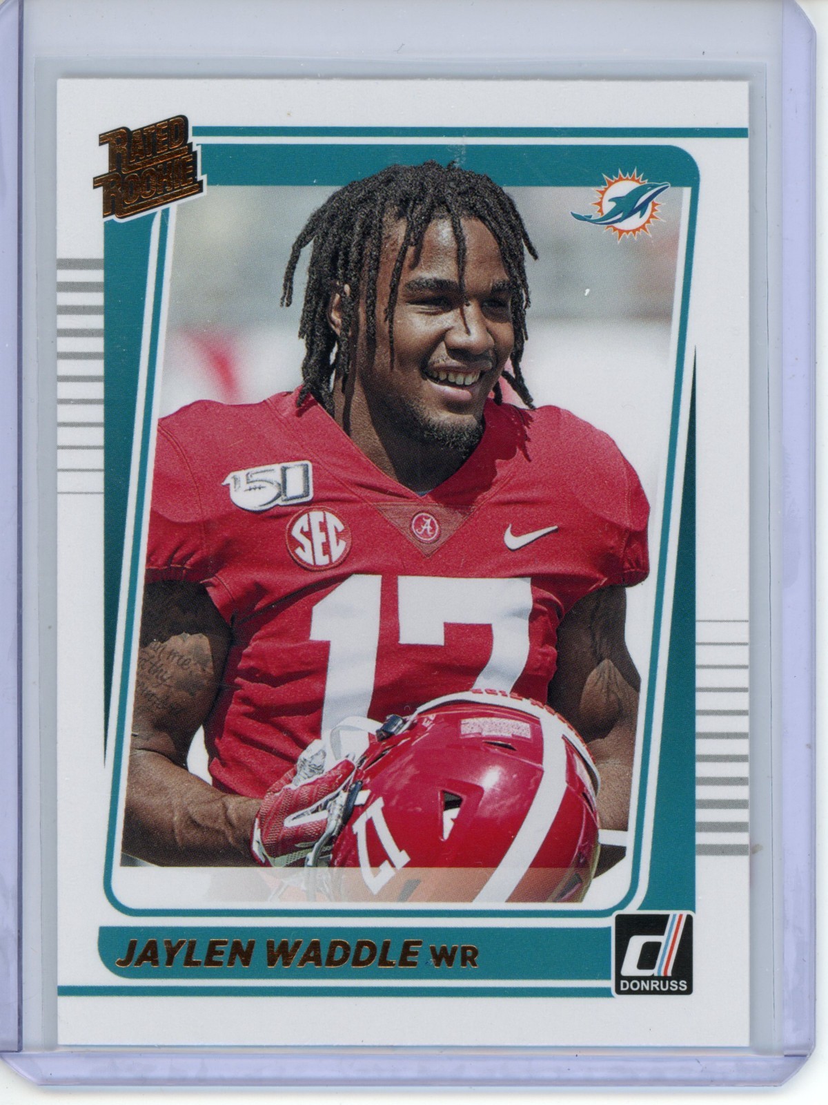 2021 Panini Donruss - #263 Jaylen Waddle (RC) Rated Rookie Portrait Dolphins