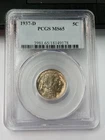1937 D Buffalo Nickel 5C PCGS MS65