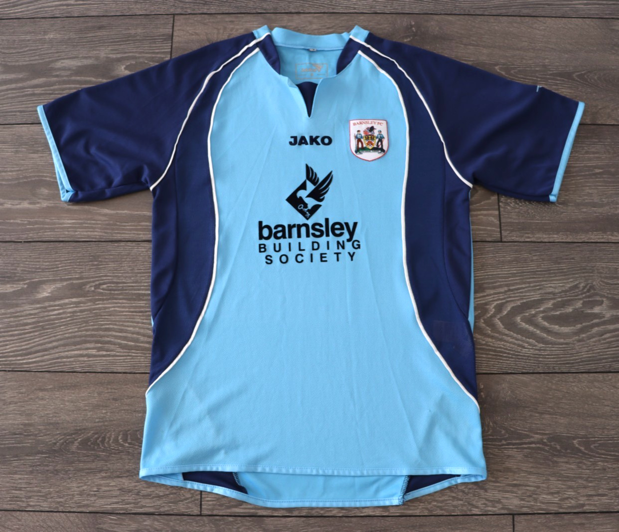 BARNSLEY AWAY FOOTBALL SHIRT 2005 2006 VINTAGE SOCCER JERSEY JAKO BLUE MEN SMALL