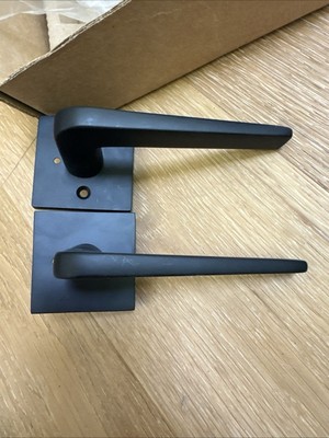 Emtek 5112ATNLHUS19 Modern Rectangular Passage Rosette Athena Door Lever