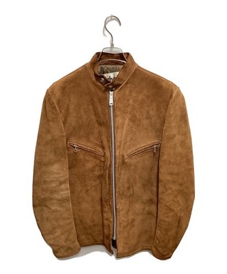 SCHOTT BROS. Suede leather rider jacket Size: 36 Men Brown