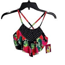 SO Girls Size 16 Floral Print Swim Top, NWT