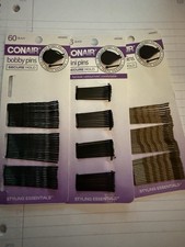 Conair Bobby Pins 3 Partial Pads 1 Brown 2 Black 3rd Small