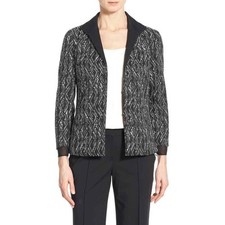 LAFAYETTE 148 NEW YORK 598 Bellene Jacquard Zip Jacket Black/White Size 0